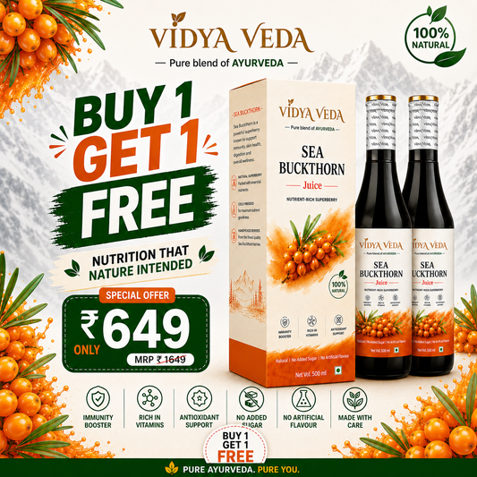 Vidyaveda Sea Buckthorn Juice 500ml – Buy 1 Get 1 FREE